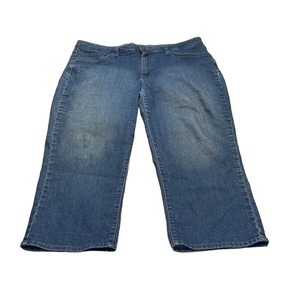 Riders by Lee Capri Jeans Women 37 Waist Blue Denim Classic Mid-Rise Medium Wash - Picture 1 of 6